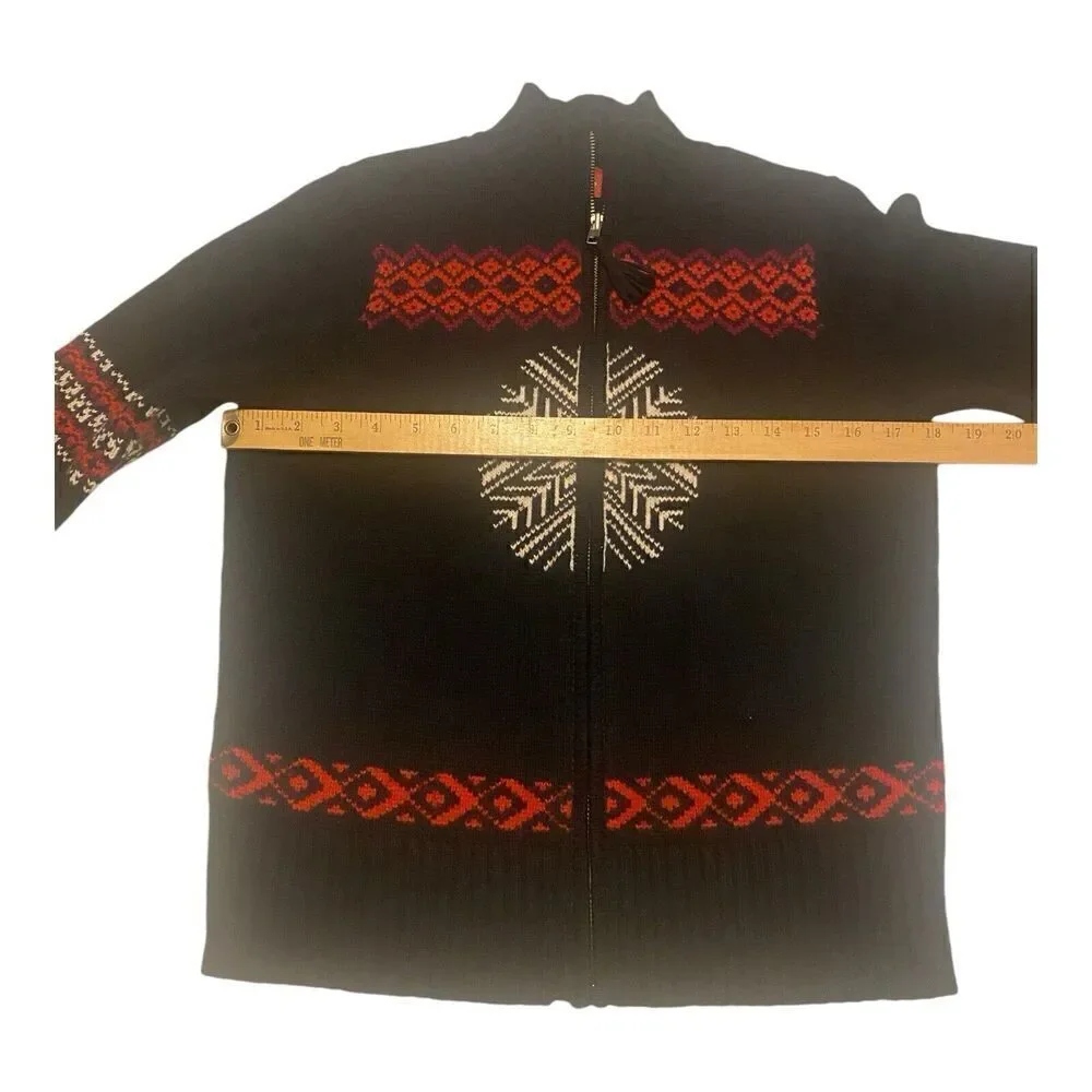 Valerie Stevens Cardigan Women’s Small Full Zip Wool Blend Sweater Jacket Black
